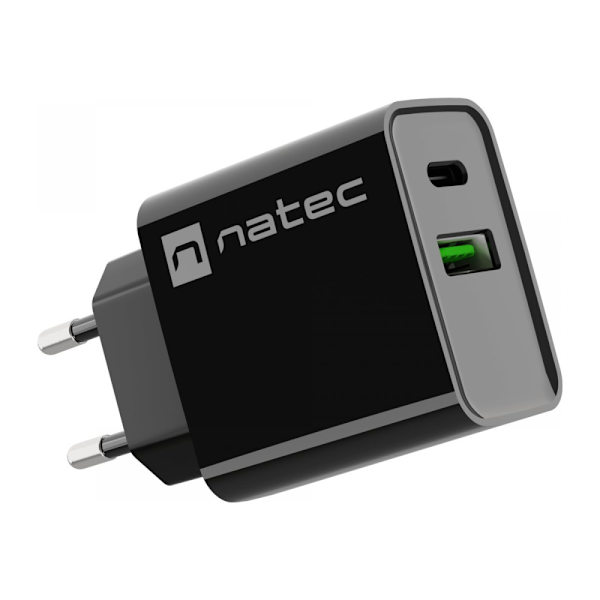 Natec Ribera strömadapter - USB, USB-C - 20 watt