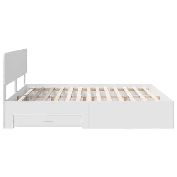 Sängram med huvudgavel Vit 180 x 200 cm Konstruerat trä
