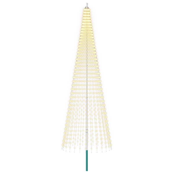 Julgransbelysning med markspett och flaggstång 400 cm