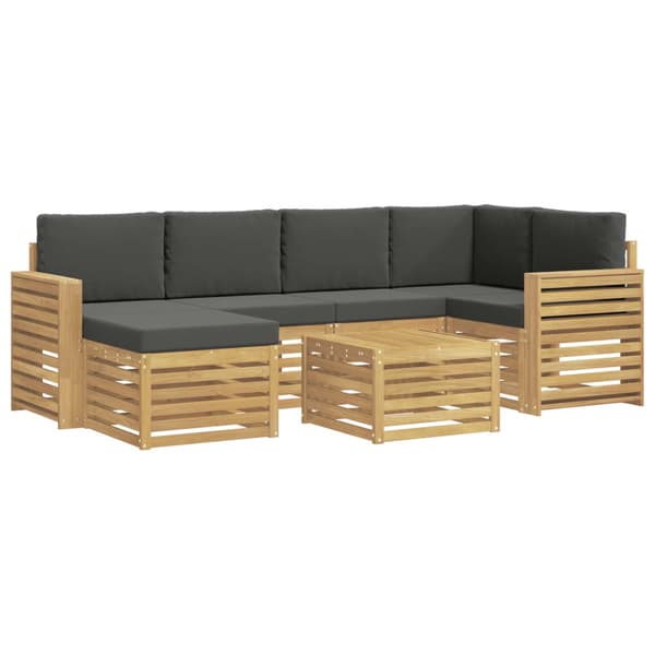 Utomhussoffset 7 pcs Vit och antracit Polyester