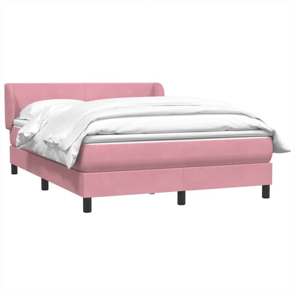 Ramsäng med madrass rosa 160x220 cm sammet