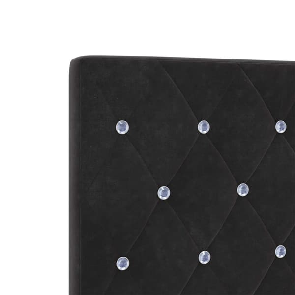 LED sängram med madrass Svart 200 x 200 cm Sammet
