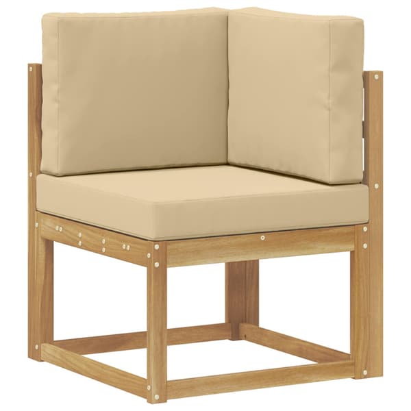 Utomhussoffset med kudde 7 pcs Vit och Beige Polyester