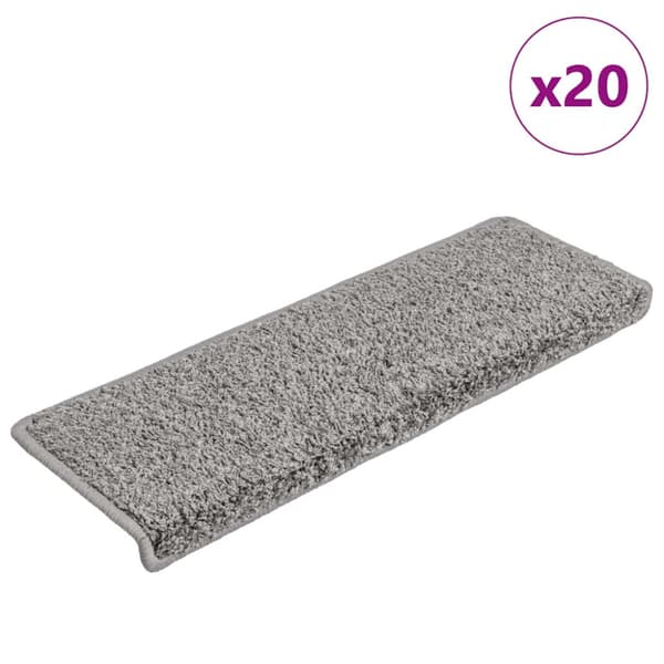 Trappmattor 20 st 65x21x4 cm grå rektangulär kant