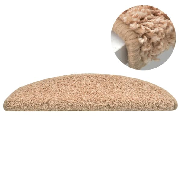 Trappmattor 15 st 65x21x4 cm guld halvrunda stora
