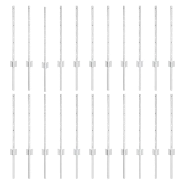 Stängselstolpe 22 pcs Silver 100 cm Stål