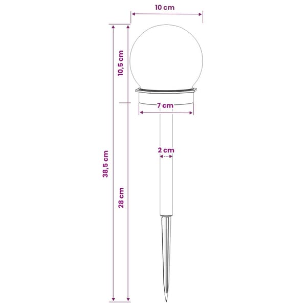 Utomhus solcellslampor med markspik 4 pcs Varmvit 38,5 cm ABS