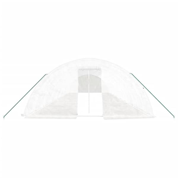 Växthus med stålram vit 80 m² 16x5x2,3 m