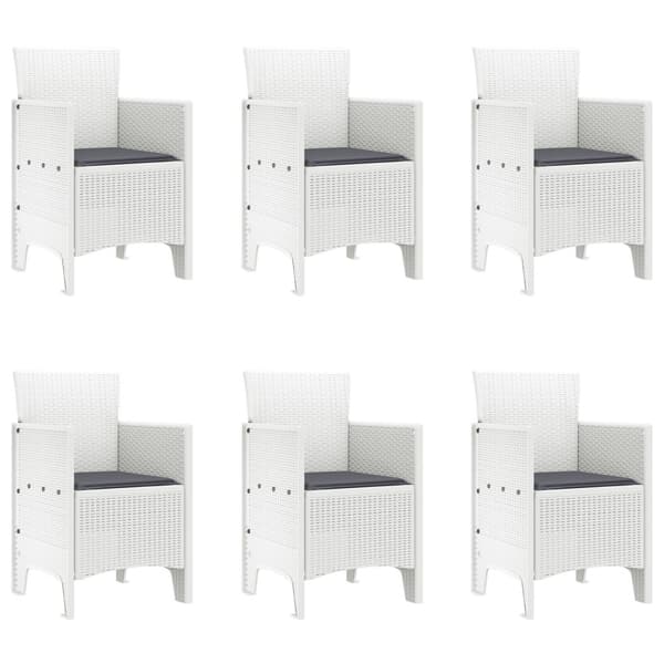 Trädgårdsmöbelset 7 pcs Vit Polypropylen