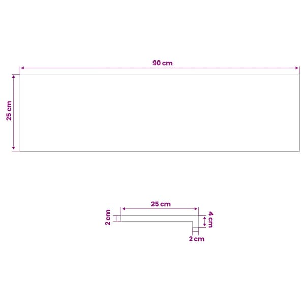 Trappsteg 2 st 90 x 25 x 2 cm Brun Massivt Ekträ
