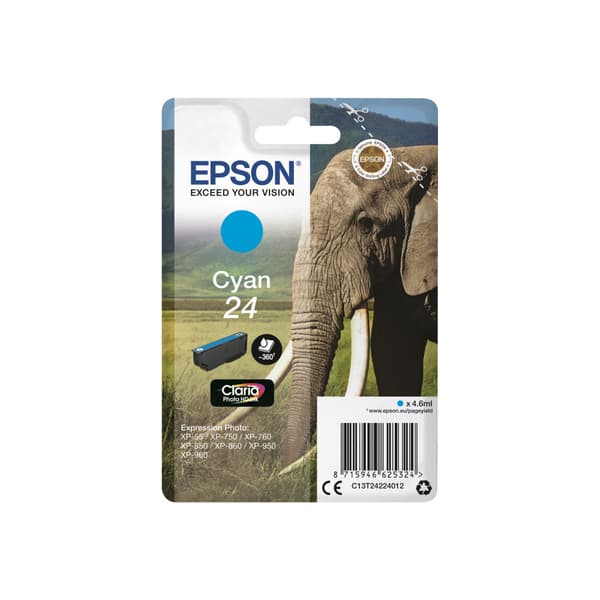 Epson 24 - cyan - original - bläckpatron