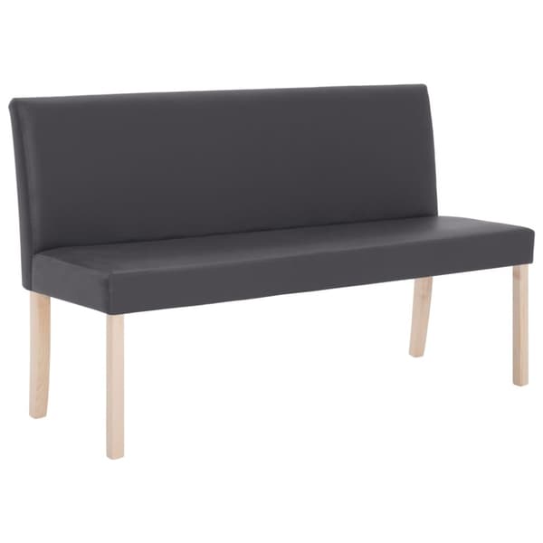 Bänk 139,5 cm konstläder grå