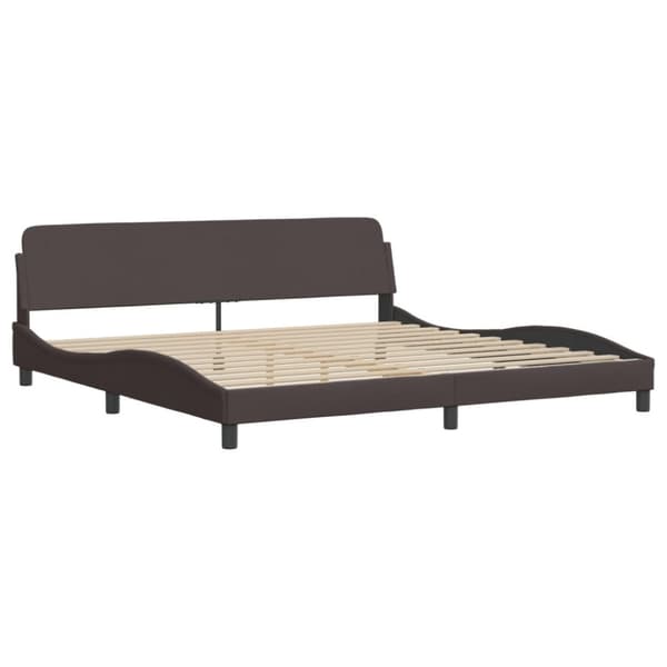 Bed Frame without Mattress "Hvar" Dark Brown 200x200 cm Fabric