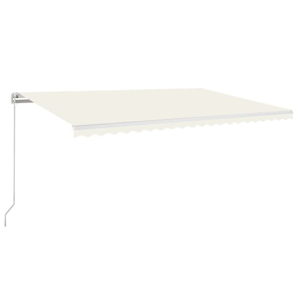 Markis manuellt infällbar med LED 500x350 cm gräddvit