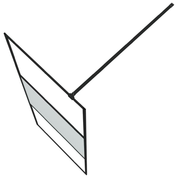Duschvägg svart 80x195 cm halvfrostat ESG-glas