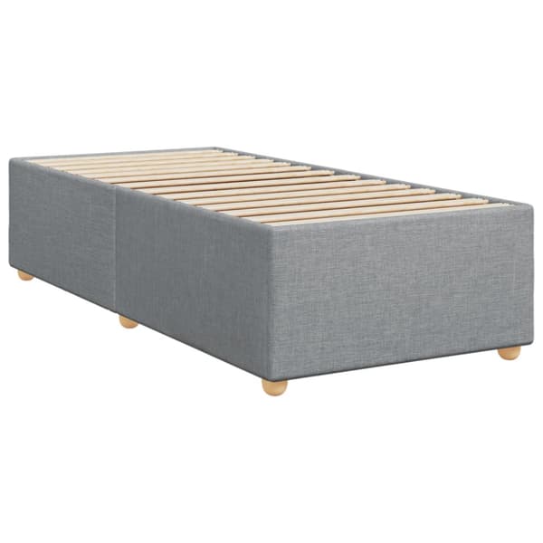 Ramsäng med madrass ljusgrå 100x200 cm tyg