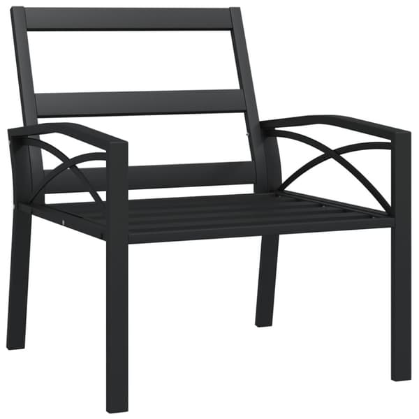 Trädgårdsstol med grå dynor 68x76x79 cm stål