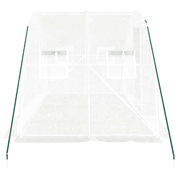Växthus med stålram vit 8 m² 4x2x2 m