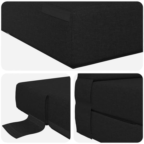 Fällbar Soffbed Svart 70 x 72 x 60 cm Tyg
