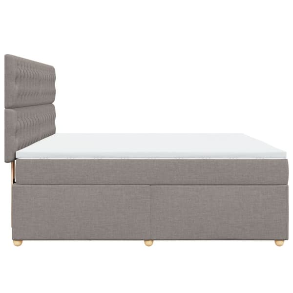 Ramsäng med madrass taupe 180x200 cm tyg
