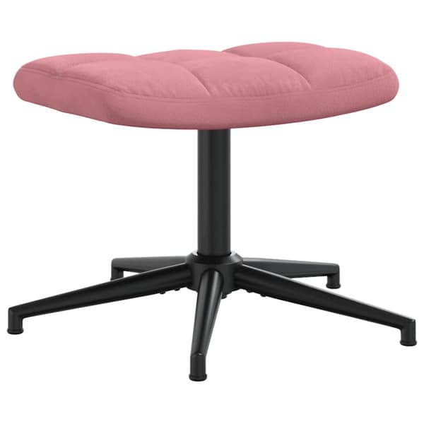 Vilstol med fotpall rosa sammet