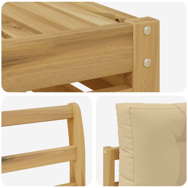 Utomhussoffset 5 pcs Vit och Beige 79 x 79 x 37 cm Polyester
