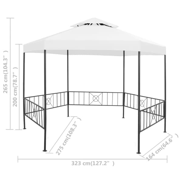 Paviljong 323x275x265 cm vit 180 g/m²