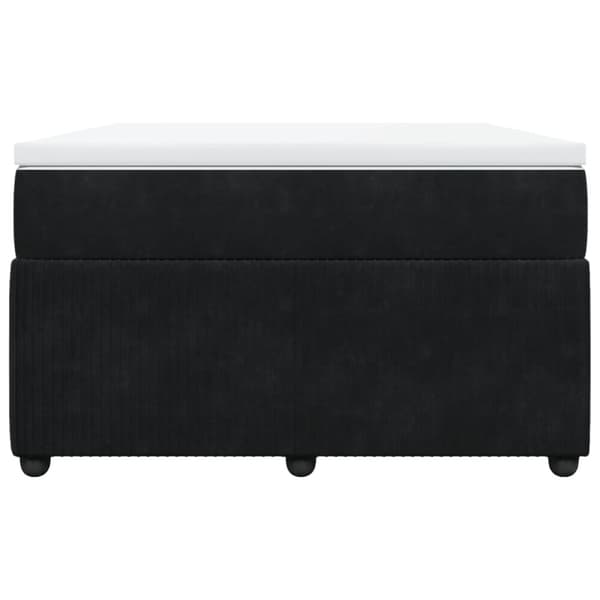 Ramsäng med madrass svart 120x190 cm sammet