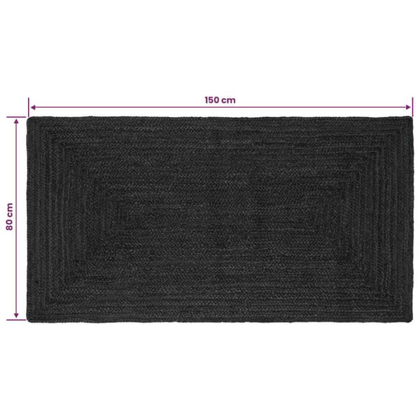 Områdesmattor Rektangulär Mörkgrå 80 x 150 cm Jute