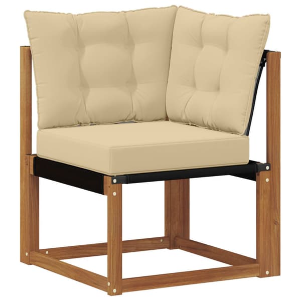 Utomhussoffset med kudde 6 pcs Naturlig och Beige
