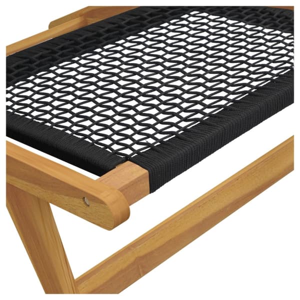 Trädgårdsstol med fotstöd massiv teak och polyester