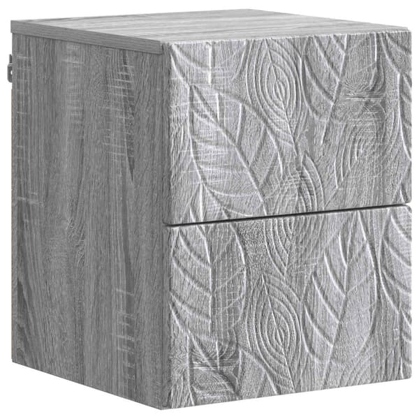 Väggmonterat Sängbord 2 pcs Grå Sonoma 34,5 x 33 x 40 cm
