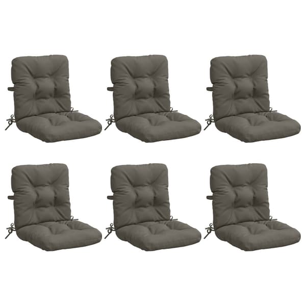 6-delade Höga Ryggstolsdynor VIANEN 6 st 100% Polyester Grå