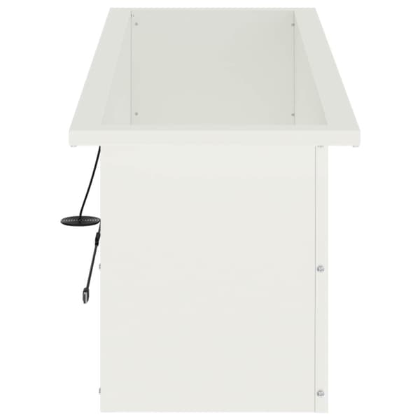 Odlingslåda med LED Vit 30 x 100 x 30 cm Stål