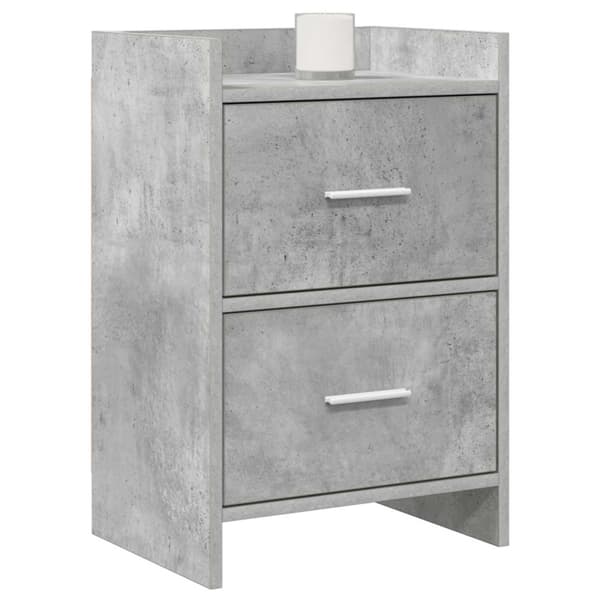 Sängbord 2 pcs Betonggrå 40 x 30 x 60 cm Konstruerat trä