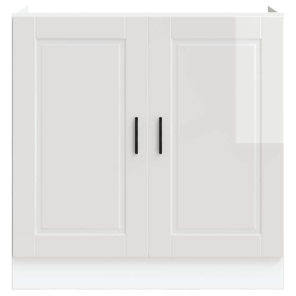 Diskbänk underskåp högglans vit 80x46x81,5 cm konstruerat trä