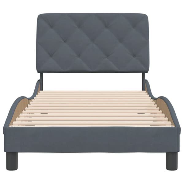 Bed Frame without Mattress Dark Grey 90x200 cm Velvet