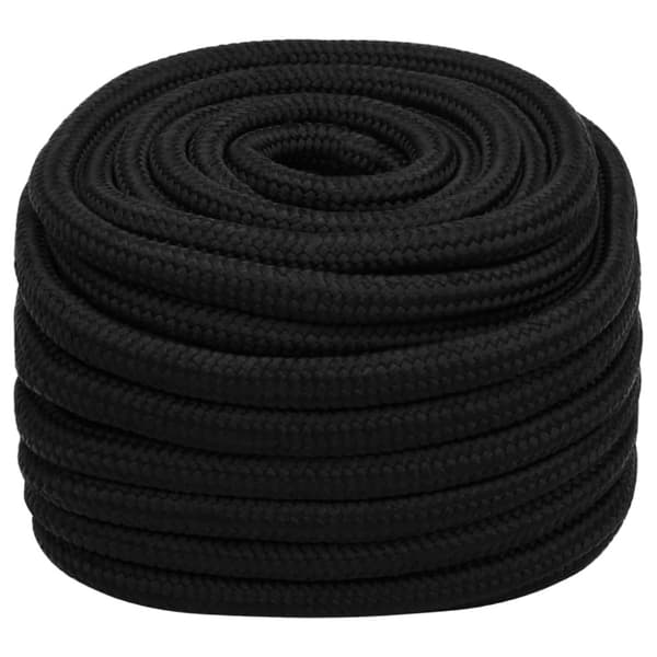 Rep svart 25 mm 25 m polyester
