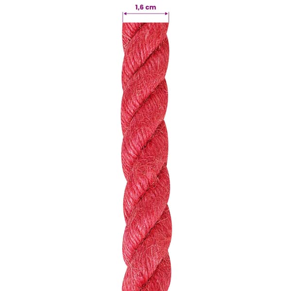 Juterep Röd 100% Tossa jute