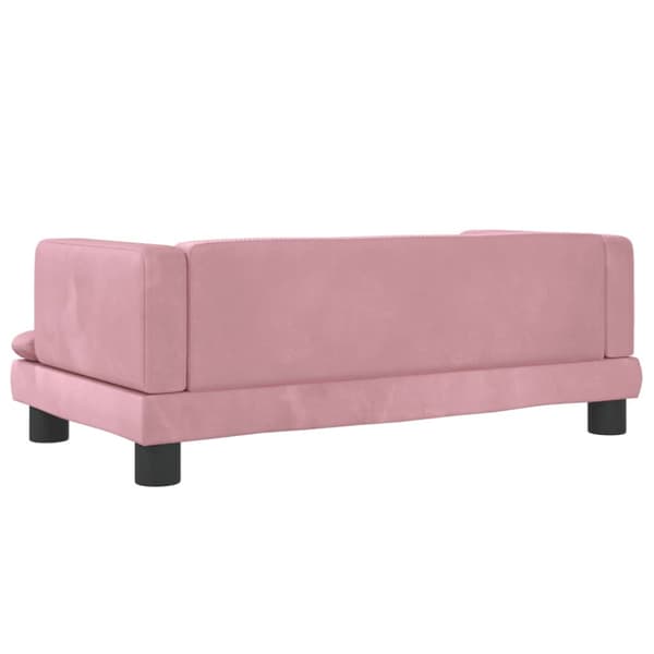 Hundbädd rosa 80x45x30 cm sammet