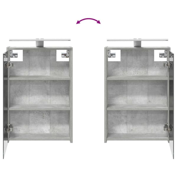 Badrumsmöbelset 4 st Betonggrå Konstruerat trä och glas