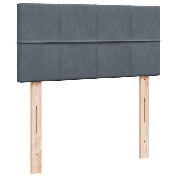 Ottoman sängram med madrass mörkgrå 90x190 cm sammet