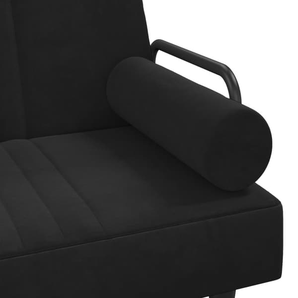 Bäddsoffa med armstöd svart sammet
