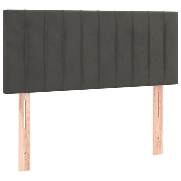 Sänggavel mörkgrå 100x5x78/88 cm sammet