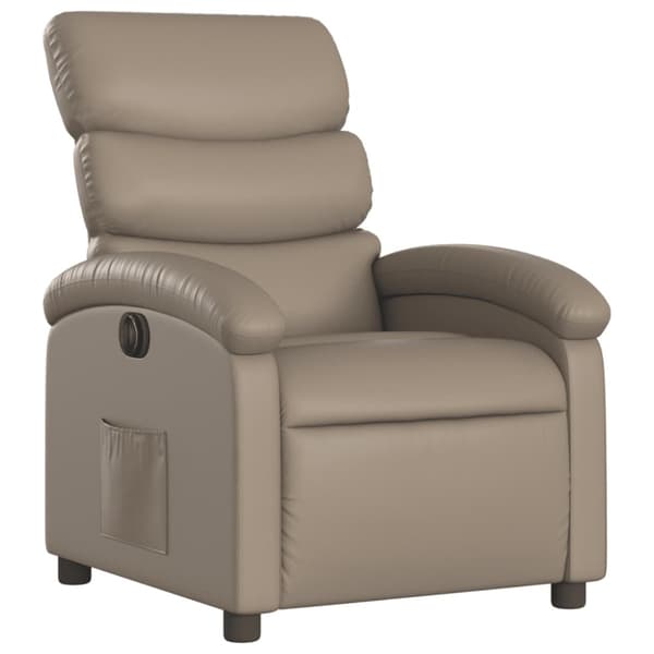 Elektrisk reclinerfåtölj cappuccino konstläder
