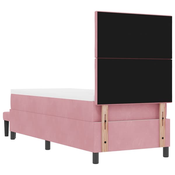 Bäddfjäder med huvudgavel Rosa 200 x 80 cm Sammet
