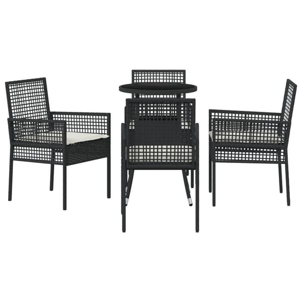 Trädgårdsmöbelset 5 pcs Svart konstrotting