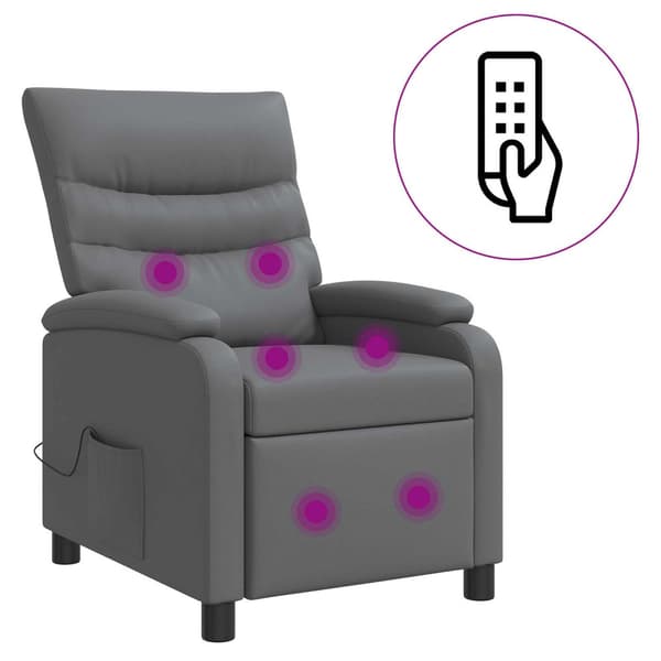 Massagefåtölj Grå Konstläder