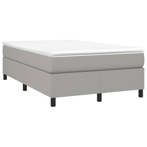 Boxspring-sängram ljusgrå 120x200 cm tyg