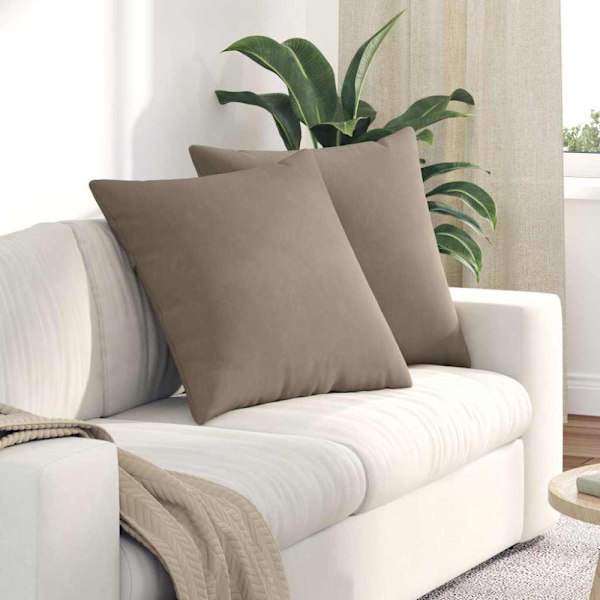 Sofakuddar 2 pcs Taupe 60 x 60 cm tyg